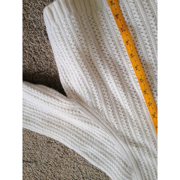 Madewell Pointelle-Stitch Mockneck Sweater ivory cream 100% merino wool small - Picture 11 of 13